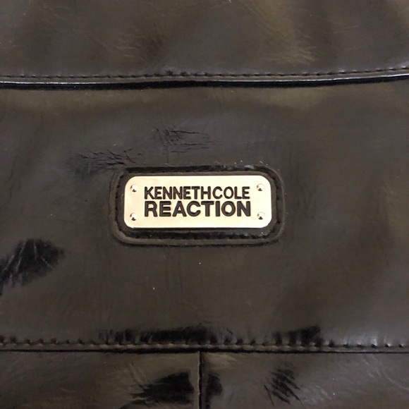 Kenneth Cole Reaction double handle carry on Bag shiny black finish Authentic - Picture 5 of 11